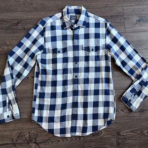 J. Crew navy and white long sleeve shirt